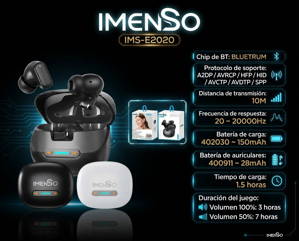 Audífonos Bluetooth IMENSO 20