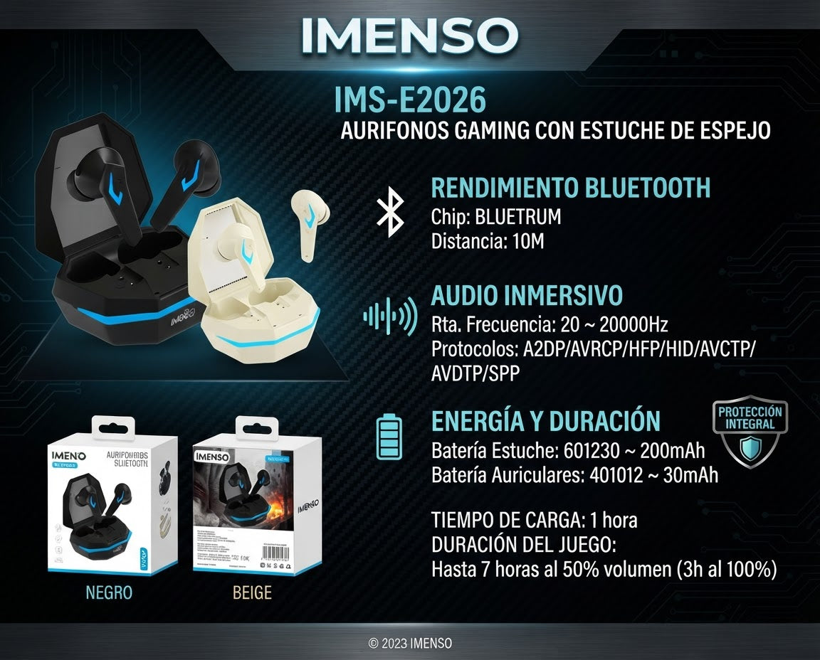 Audífonos Bluetooth IMENSO 26