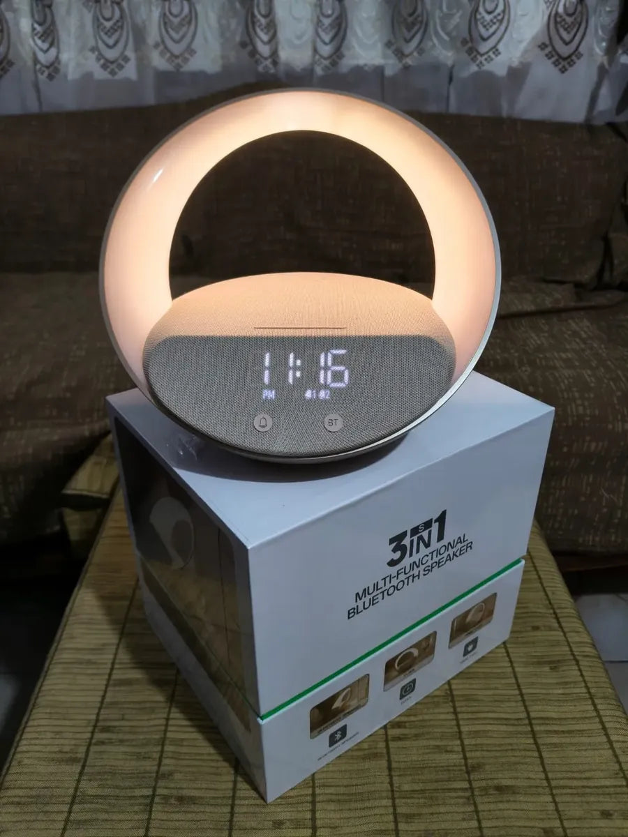 Bocina Bluetooth con Despertador y Lámpara 3 en 1