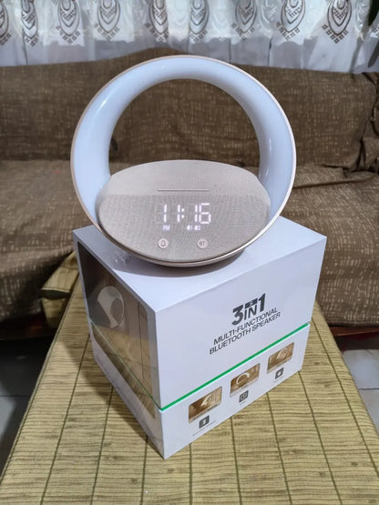 Bocina Bluetooth con Despertador y Lámpara 3 en 1