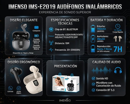 Audífonos Bluetooth IMENSO 19